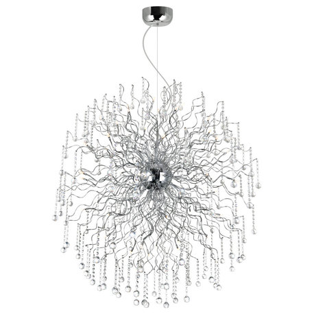 Cherry Blossom 48 Light Chandelier With Chrome Finish