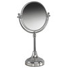 Classic Free Standing With 3-Times Magnification Mirror, Satin Nickel