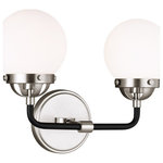 SeaGull Lighting - SeaGull Lighting Cafe 4487902-962 Two Light Wall / Bath in Brushed Nickel - Width: 14"