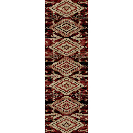 American Destination Broken Bow Lodge Area Rug, Red, 2'3"x7'7"