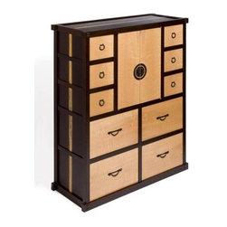 Master Tansu Chest of Book Matched Wenge and Fiddleback Swiss Pear Wood - Armoires And Wardrobes