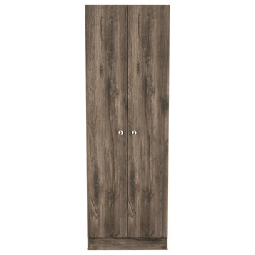 DEPOT E-SHOP Dakari-Storage Single-Door Pantry Cabinet, Dark Brown