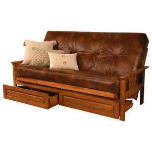 Caleb Frame Futon With Barbados Finish Storage Drawers Transitional Futons By Studio Living