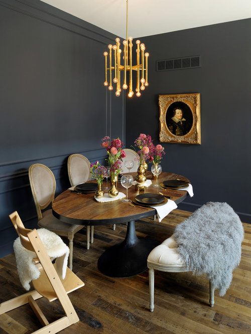 Best Dining Room with Black Walls Design Ideas & Remodel Pictures | Houzz