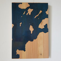Mapped Wall Art: Handlon's Island, Minaki, Ont. - Mixed Media Art