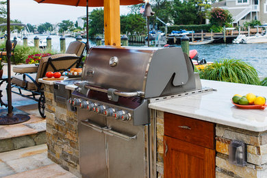 Inspiration for a coastal kitchen remodel in New York