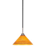 Toltec Lighting - Paramount 1 Light Pendant, Matte Black-Brushed Nickel, 12" Firre Saturn - * The beauty of our entire product line is the opportunity to create a look all of your own, as we now offer over 40 glass shade choices, with most being available as an option on every lighting family. So, as you can see, your variations are limitless. It really doesn't matter if your project requires Traditional, Transitional, or Contemporary styling, as our fixtures will fit most any decor.