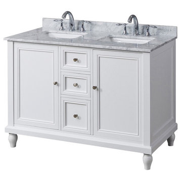 48" Classic Double Bath Vanity, White