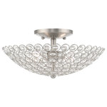 Livex Lighting - Livex Lighting Brushed Nickel 2-Light Ceiling Mount - Cassandra features a dazzling array of glass K9 crystal suspended within a modern frame. Light artfully reflects and refracts through these elements to provide a dramatic focal point to any room.