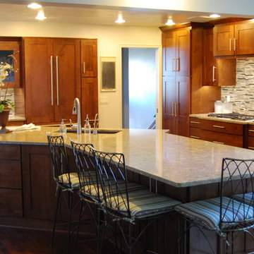 Large Island Maple Cabinets