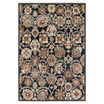 Jaipur Living - Vibe Althea Floral Blue/Cream Area Rug 5'X8' - Inspired by the vintage perfection of sun-bathed Turkish designs, the Zefira collection showcases detailed traditional motifs that have been updated with on-trend, saturated colorways. The Althea rug boasts an Oushak motif in moody tones of blue, cream, taupe, beige, red, orange, gray, and green. This power-loomed rug features cotton fringe detailing, a natural result of weft yarns, that echoes hand-knotted construction and adds brilliant texture to the plush, durable polypropylene pile.