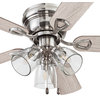 Prominence Home Renton Low Profile Ceiling Fan with Light, Brushed Nickel, 42