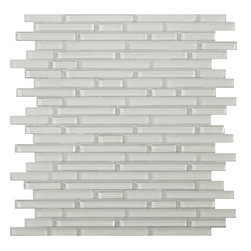 unico linear glass mosaic collection: glorious white 13"x13" - Tile