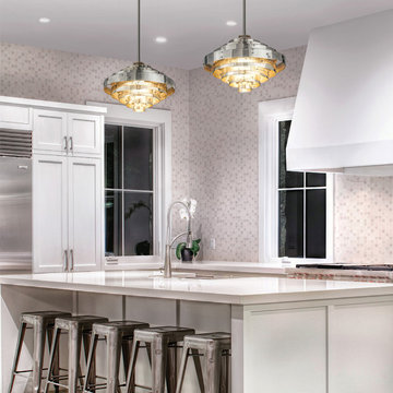 Troy Lighting Mitchel Field 18-1/2"H 1 Light Pendant in Parisian Silver