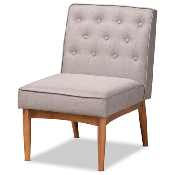 Lippmann Modern Farmhouse Dining Chair, Gray Fabric