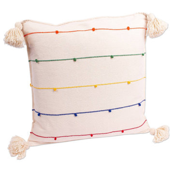 Novica Cotton Cushion Cover Primary Paths