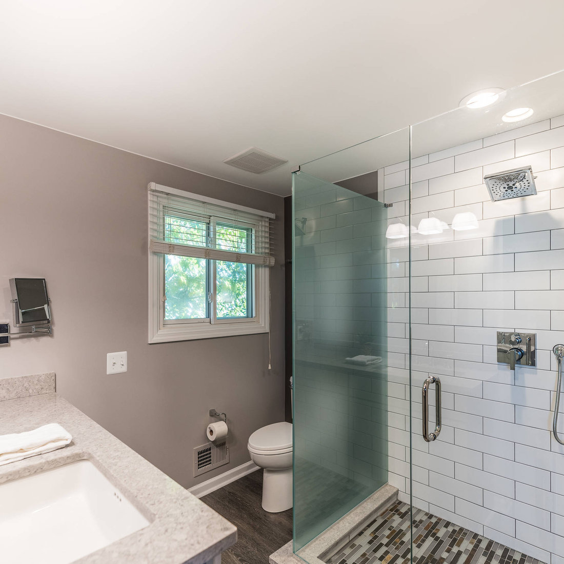 Clean, Sharp, and Warm Master Bath