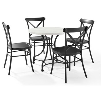 Madeleine 32" 5-Piece Dining Set With Camille Chairs, Table and 4 Chairs