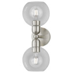 Livex Lighting - Downtown 2 Light Brushed Nickel Sphere Vanity Sconce - Bring a refined lighting style to your bath area with this downtown collection two light vanity sconce. Shown in a brushed nickel finish with clear sphere glass.