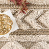 nuLOOM Rebecca High Low Textured Shaggy Area Rug, Beige 6' 7" x 9'
