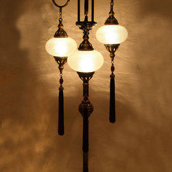 Ottoman Style Glass Floor Lamp - Floor Lamps