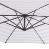 CorLiving 10ft Offset UV Resistant Umbrella With White and Taupe Stripe