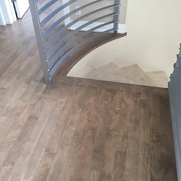 Solid Maple Strip Flooring Refinished with Grey Stain
