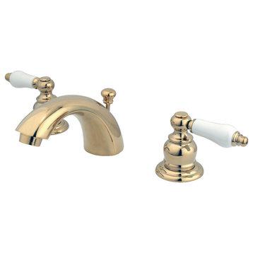 Kingston Brass KB952PL Victorian Mini-Widespread Bathroom Faucet, Polished Brass