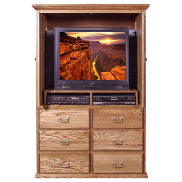 Traditional TV Armoire Shown Open