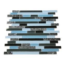Rainy Sky Glossy Stone Glass Mosaic Tiles - Home Accessories & Decor