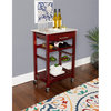 Linon Natalie Wood and Granite Top Kitchen Cart in Wenge Brown