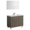 Aquamoon Ocean Modern Bathroom Vanity Set, Maple, 39 1/8", Milan Chrome Faucet