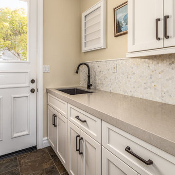 Encinitas Laundry Room Remodel with StarMark Cabinetry and Quartz Top