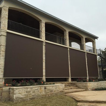 Motorized patio shades
