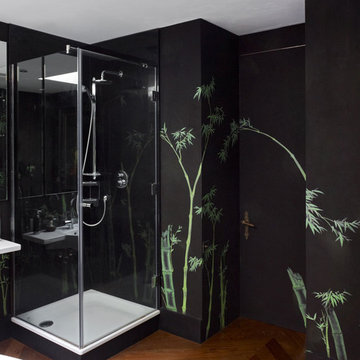Handprinted Chinoiserie wallpaper in interior design