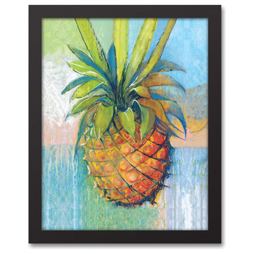 Tropical Pineapple 11x14 Black Framed Canvas