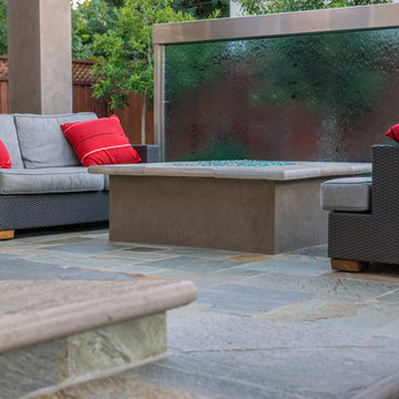 Custom Outdoor Single Panel Water Feature - Palo Alto, CA