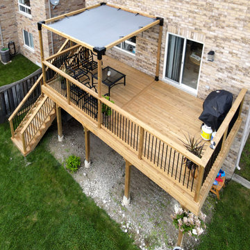 Second Story Pressure Treated Deck with Toja Grid