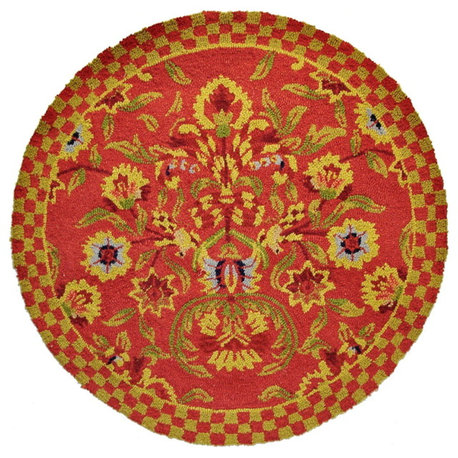 Hand Hooked Chair Pad, 16"