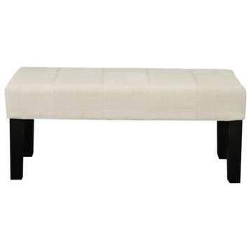 Furniture of America Braden Contemporary Fabric Accent Bench in Ivory