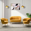 Upholstered 52" Loveseat With Tufted Back, Mustard