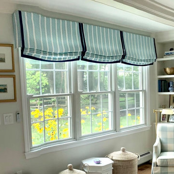 Roman Shade Valance with Contrast Banding