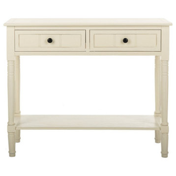 Joelle 2 Drawer Console, Distressed Cream