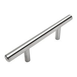 Cosmas - Cosmas 404-2.5SS Stainless Steel Slim Line Euro Style Cabinet Pull, Set of 5 - Cabinet And Drawer Handle Pulls