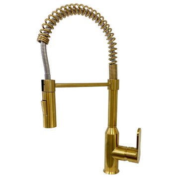 Modern Spring-Type Kitchen Faucet LK18, Gold