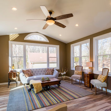 The large windows bring lots of natural light to this space