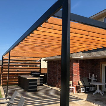 Modern Steel and Wood Pergola