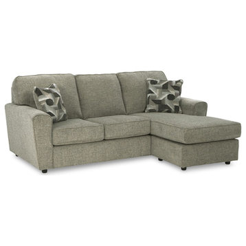 Ashley Furniture Cascilla Contemporary Fabric & Wood Sofa Chaise in Light Gray