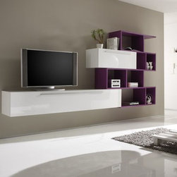 Modern Wall Unit TV Media Entertainment Center Jazz Composition 5 - $1,233.00 - Entertainment Centers And Tv Stands