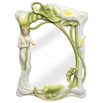 Maiden With Calla Lily and Tulips Mirror, Home Accent, Fine Porcelain